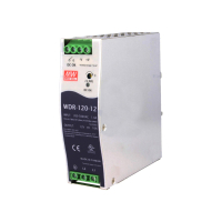 WDR-120-12 Преобразователь AC-DC на DIN-рейку  120Вт, выход 12В/0…10A, рег. вых=12…15В, вход 180…550V AC, 47…63Гц /254…780V DC, изоляция 3000В AC, в кожухе  40х125.2х113,5мм, -25…+70°С Mean Well pe369533 фото
