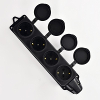 Колодка 4-м 16А IP44 2P+PE 220-240В с защ. крышками каучук 106-0400-0107/107 Lezard pe658046 фото