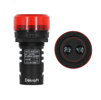 Лампа коммутационная ADDS ЛК-22 d22мм 220В красн. LED 25003DEK DEKraft pe687231 фото