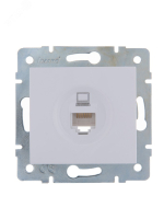 Розетка компьютерная 1-м СП Karina RJ45 механизм бел. 707-0288-139 Lezard pe556672 фото