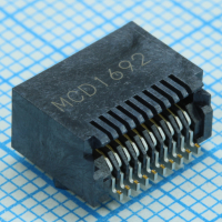 744410010 Разъем SFP+ RCP 20 контактов шаг 0.8мм угловой SMD 20 терминалов 1 порт лента на катушке Molex pe429440 фото