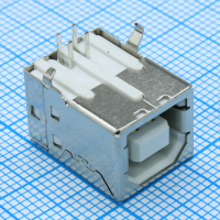 DS1099-WN0 Разъем USB B розетка угловая на плату, белый изолятор, монтаж в отверстия CONNFLY pe522881 фото