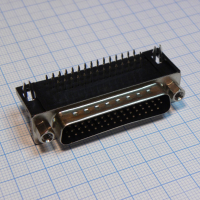 DS1038-44MBNSIA74-0CC Разъем D-Sub высокой плотности, вилка 44 контакта угловая на плату, черный изолятор CONNFLY pe358018 фото