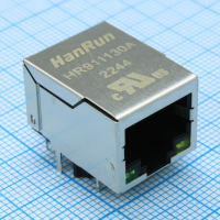 HR911130A Разъем RJ45 со светодиодами для приложений 10 / 100Base-TX HANRUN pe571778 фото