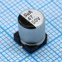 TS13CA1H470MGT000R SMD Конденсатор алюминиевый электролитический 50В, 47мкФ ±20%, размер 6.3 X 7.7мм, 0.68 Ом, 185мА, 3000ч, 105С SUNTAN pe684931 фото