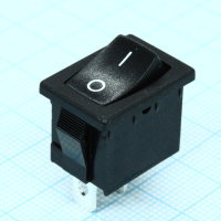 R19A-12BBBT-G Выключатель клавишный 6А 250В ON-OFF 2 Pin -черный- Switronic pe428931 фото