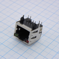 KLS12-108-8P8C-1x1-2-R/G-0-01 Modular Jack With LED 56 Series,8P8C,1*1=1 Ports,with EMI Shielded,Red/Green,Without Back Peg,Fu