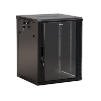 Шкаф настенный TWB-1266-GP-RAL9004 19дюйм 12U 650х600х600мм стеклян. дверь черн. 392634 Hyperline pe664715 фото