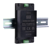 DDRH-30-24DR DC-DC, 30Вт, вход 150…1500 В DC, выход 24В/1.25А, КПД=91%, изоляция 4000В DC, на DIN-рейку, 89x63.5x25мм, -40...+80°С Mean Well pe789389 фото