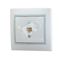 Розетка компьютерная 1-м СП Mira RJ45 бел./сер. 701-0215-139 Lezard pe556173 фото