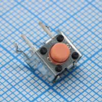B3F3125 Кнопка тактильная 6х6мм угловая h=1.6mm усилие нажатия 2.55N(260гр) 0.05А 24В монтаж в отверстие OMRON pe430221 фото