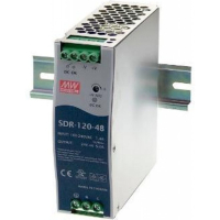 SDR-120-24 Преобразователь AC-DC на DIN-рейку  120Вт, выход 24В/5A (пиковый 7,5А), рег. вых 24...28В, вход 88…264V AC, 47…63Гц /124…370В DC, изоляция 3000В AC, в кожухе  40х125,2х113,5мм, -25…+70°С Me pe303501 фото