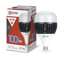 Лампа светодиодная LED-HP-PRO 100Вт грушевидная 6500К холод. бел. E27 9500лм 150-275В с адаптером E40 бел. 4690612035697 IN HOME pe575629 фото