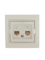 Розетка компьютерная + телефонная 2-м СП Mira RJ45 + RJ11 крем./крем.. 701-0303-143 Lezard pe556174 фото
