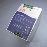 WDR-480-24 Преобразователь AC-DC на DIN-рейку  480Вт, вход 180…550V AC, 47…63Гц /254…780V DC, выход 24В/0…20A, рег. вых=24…28В, изоляция 3000В AC, в кожухе  85.5х125.2х128.5мм, -30…+70°С Mean Well pe303505 фото