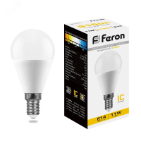 Лампа светодиодная LED 11вт Е14 теплый матовый шар 25946 Feron pe801939 фото