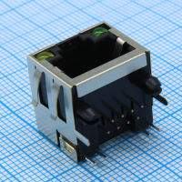 L-KLS12-108-8P8C-1X1-2-Y/G-0-01 Розетка 8P8C (RJ45) со светодиодами угловая монтаж в отверстие KLS pe519061 фото