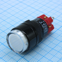 D16LMR1-1ABCW Кнопка без фиксации (5A 250VAC), Incandescent подсветка 28V AC/DC 40mA DECA pe455573 фото