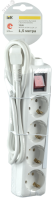 Удлинитель 4х3м с заземл. 16А IP20 У04К 2P+PE 250В ПВС 3х1 с выкл. WYP10-16-04-03-ZK-N IEK pe557974 фото