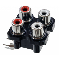 RS-407 Разъем RCA приборный (розетка) 4х угловой на плату DRAGON CITY pe322200 фото
