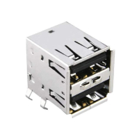 5787617-1 Разъем сдвоенный USB тип A, розетка USB 2.0, 8 выводов (2 порта), Прямой Угол TE Connectivity pe331673 фото