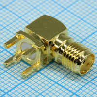 901-143-6RFX Разъем РЧ SMA 0Гц....18ГГц 50Ом угловой монтаж в отверстие AMPHENOL pe551577 фото