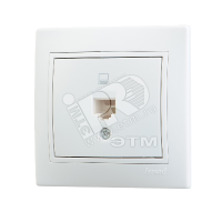 Розетка компьютерная 1-м СП Mira RJ45 бел./бел. 701-0202-139 Lezard pe556185 фото