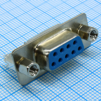 DS1034-09FUNSI44 Разъем D-Sub, розетка 9 контактов прямая на плату, синий изолятор, BRJ Type 4.8мм CONNFLY pe474266 фото