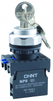 Переключатель с возвратом NP8-10X/22 без подсветки черн. 1НО IP65 578776 CHINT pe758938 фото