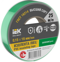 Изолента 0.15х19мм (рул.25м) зел. EX-IZ10-C15-19-25-K06 IEK pe574109 фото