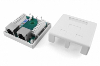 Розетка компьютерная 2-м ОП SB1-2-8P8C-C5e-SH-WH RJ45 (8P8C) кат.5E экранир. Dual IDC 430233 Hyperline pe577181 фото