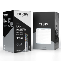 Кабель витая пара U/UTP 4х2х24 AWG кат.5E ССA PVC TOKOV Light (м) TOKOV ELECTRIC TKL-C06-U42CCA-5E-305-PVC TOKOV ELECTRIC pe1067423 фото