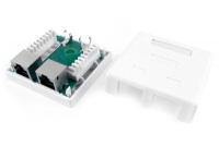 Розетка компьютерная 2-м ОП SB1-2-8P8C-C6-SH-WH RJ45 (8P8C) кат.6 экранир. Dual IDC 430237 Hyperline pe577183 фото