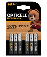 Элемент питания алкалиновый AAA/LR03 (блист. 6шт) Professional 5052004 Opticell pe680096 фото