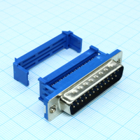 DS1036-25MPU2PX-YT Разъем D-Sub IDC, вилка 25 контактов на плоский кабель с защелкой, синий изолятор CONNFLY pe322722 фото