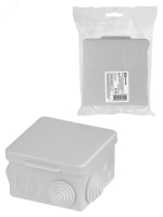 Распаячная коробка ОП 80х80х50мм, крышка, IP54, 7вх. инд. штрихкод SQ1401-0512 TDM ELECTRIC pe698022 фото