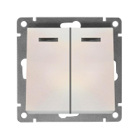 Выключатель 2-кл. СП Афина 10А IP20 с подсветкой механизм жемчуг A0123-OBr UNIVersal pe658089 фото