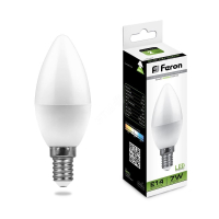 Лампа светодиодная LED 7вт E14 белый матовая свеча 25476 Feron pe801965 фото
