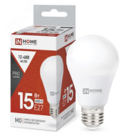 Лампа светодиодная низковольтная LED-MO-PRO 15Вт грушевидная 4000К нейтр. бел. E27 1200лм 12-48В 4690612036182 IN HOME pe576430 фото