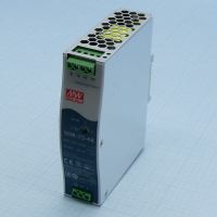 SDR-75-48 Преобразователь AC-DC на DIN-рейку  75Вт, выход 48В/1.6A (пиковый 2.34А), рег. вых 48…55В, вход 88…264V AC, 47…63Гц /124…370В DC, изоляция 3000В AC, в кожухе  32х125.2х102мм, -30…+70°С Mean  pe368816 фото