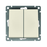 Выключатель 2-кл. СП Афина 10А IP20 механизм сл. кость (ivory) A0023-I UNIVersal pe658097 фото