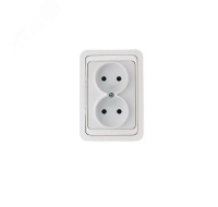 Розетка 2-м СП Mimoza 16А IP20 без заземл. бел./бел. 12017 Makel pe555441 фото
