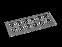 ALST173D12LED5050T3M-H Групповая прямоугольная линза 2x6 на 12 светодиодов 3030/3535/5050, эфф=93%, диаграмма T3 горизонтальная, 173x71.4мм H:9,38мм, PMMA ASAHI OPTICS pe535731 фото