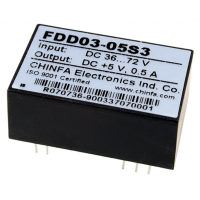 FDD03-05S3 Преобразователь DC/DC, 2.5Вт, вход 36…72В, выход 5В/500мА, изоляция 1500В DC, корпус DIP24, 31.8х20.3х12.7мм, -40°С…+71°С CHINFA pe115124 фото