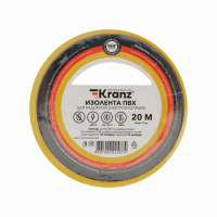 Изолента ПВХ 0.13х15мм 20м желт. KR-09-2602 Kranz pe574134 фото