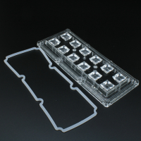 ALHB173D12LED60G-NEW Групповая прямоугольная линза 2x6 на 12 светодиодов 3030/3535/5050, эфф=93%, 60°(квадрат), 173x71.4мм H:7,95мм, PMMA, обновленная версия. ASAHI OPTICS pe593335 фото