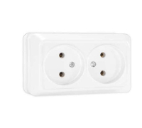 Розетка 2-м ОП Олимп 16А IP20 без заземл. бел. О0102 UNIVersal pe556728 фото