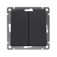 Выключатель 2-кл. СП Афина 10А IP20 механизм графит A0023-Gr UNIVersal pe658105 фото