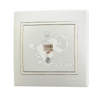 Розетка компьютерная 1-м СП Mira RJ45 крем./крем.. 701-0303-139 Lezard pe556217 фото