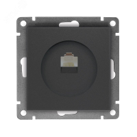 Розетка компьютерная одноместная UNIVersal серия Афина с/у, 1А, RJ45, графит (еврослот), механизм A0051-Gr УНИВЕРСАЛ pe949433 фото